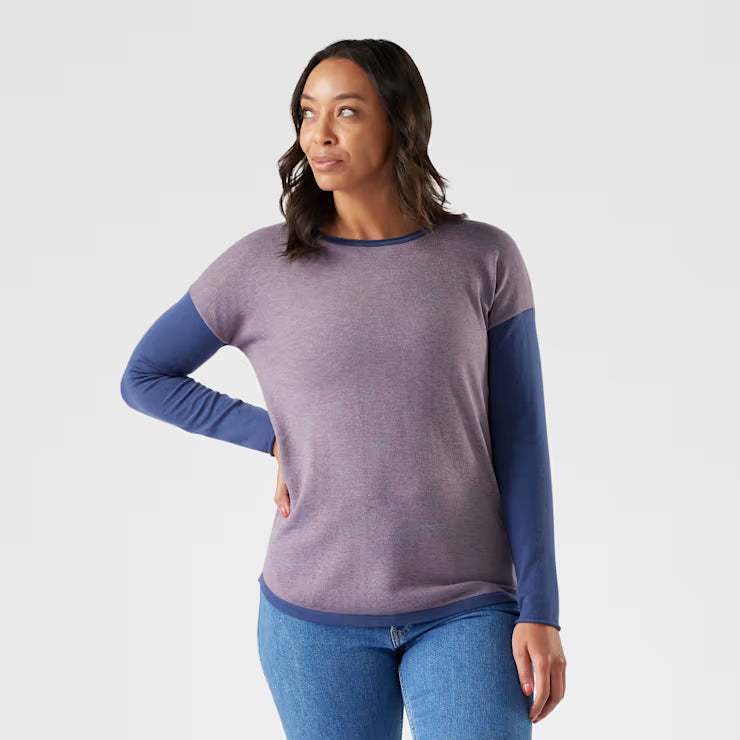 Smartwool Women's Shadow Pine Colorblock Crew Sweater